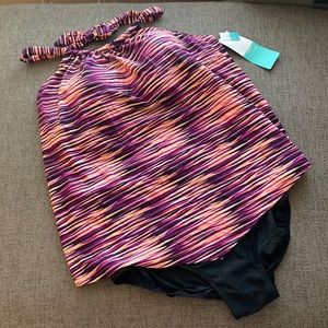 Sea & Sand Beachwear Halter top Tankini swim suit.